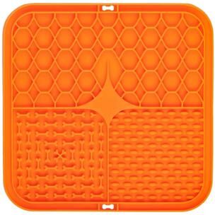 Inspire Essentials CalmLick Silicone Slow Feeder Lick Mat orange