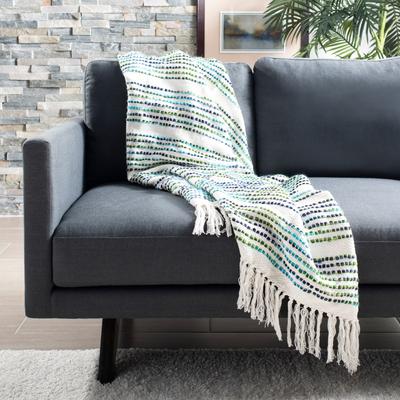 SAFAVIEH Landra 60 x 72 Inch Cotton Fringe Throw