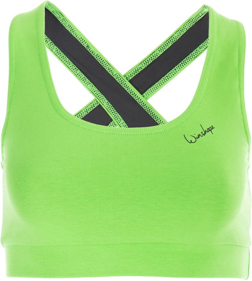Sport-Bustier WINSHAPE "WVR4", Damen, Gr. XS, Normalgrössen, grün (apfelgrün), Obermaterial: 90% Baumwolle, 10% Elasthan, BHs Sport-Bustier, mit offenem „Drop Back Design“ apfelgrün XS, Normalgrössen