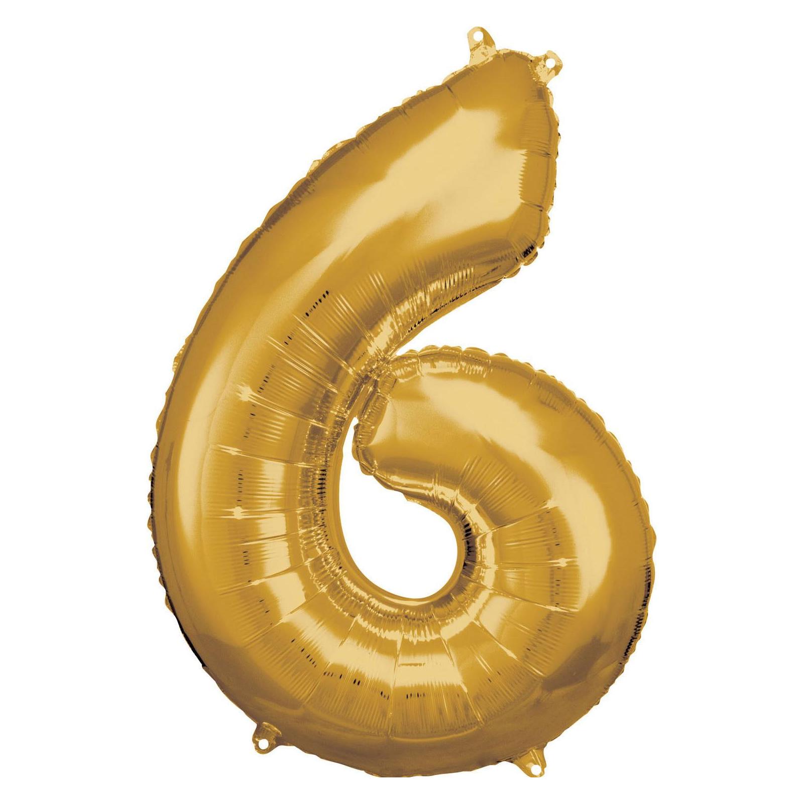Amscan Folienballon Zahl 6 (1x) (9906271)