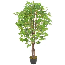 vidaXL Künstliche Pflanze Ahornbaum mit Topf Grün 120 cm