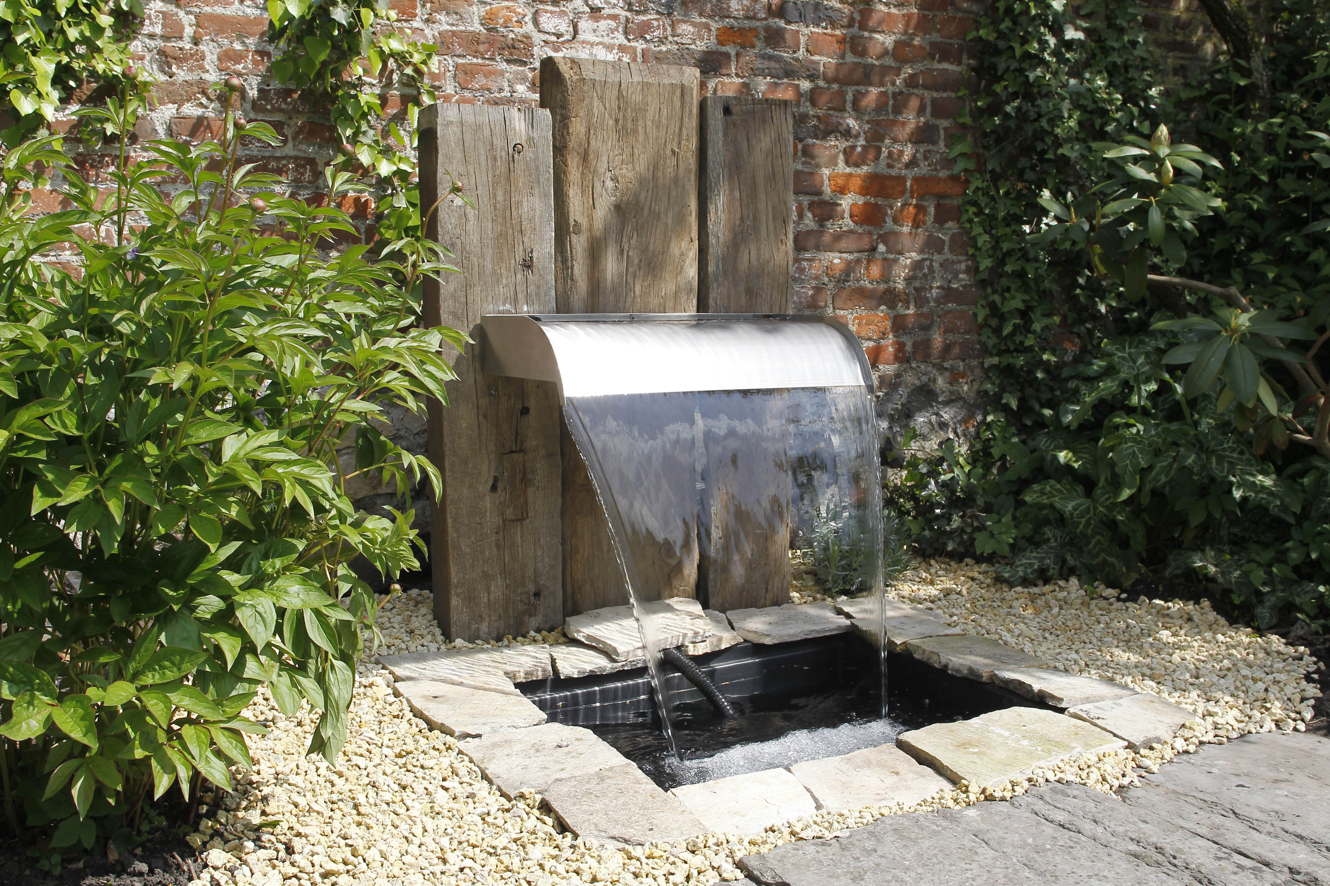 UBBINK Wasserfall "Nevada 90 cm mit LED-Beleuchtung", silber, Wasserspiele, Edelstahl, mit LED-Leiste, Wasserfall