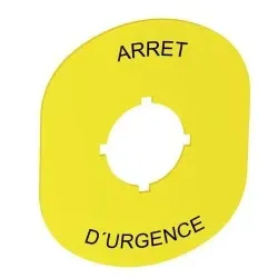 ABB MA6-1103 Beschriftungsschild, gelb, ARRET D`URGENCE 1SFA611930R1103