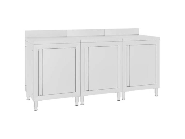 LPERTGFHU Arbeitsschrank 180x60x96 cm Edelstahl, Küchenschrank Robust & korrosionsbeständig, Integrierte Aufkantung, Höhenverstellbare Füße