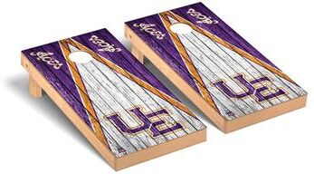 Skip's Garage Evansville Purple Aces Weathered Cornhole Board Set