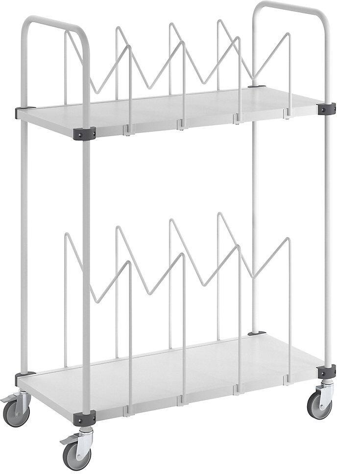 Kartonwagen HCT410, mit 2 Böden und Kartonhaltern, LxBxH 530 x 1090 x 1515 mm Treston