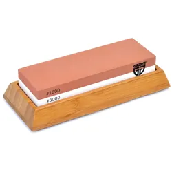 GRÄWE Wetzstein Körnung 1000/3000 mit Bambushalter