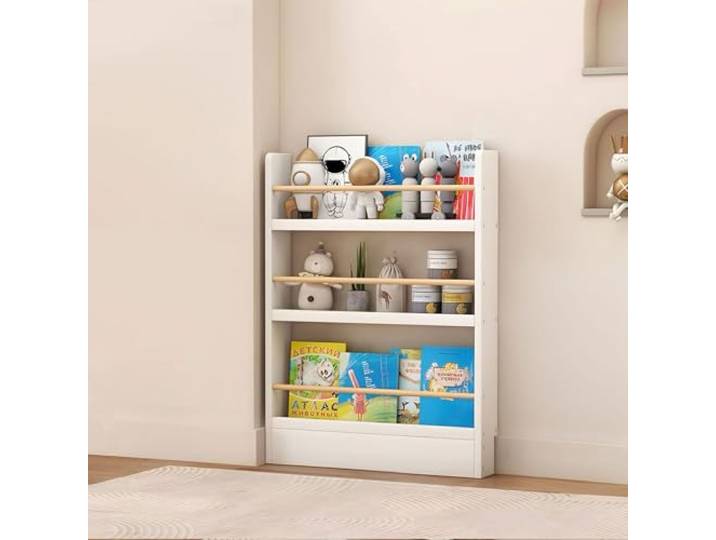 yurstcggh Massivholz Bücherregal,Bücherregal Veranstalter für Bücher, Stauraum hinter der Tür, Zeitschriftenaufbewahrung,Spielzeugaufbewahrung,Kinderzimmer,für Enge Räume 60×10×89cm Weiß