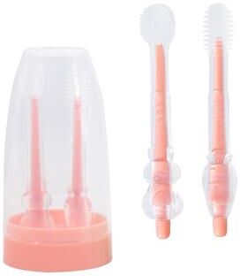 Inspired Deals Silicone Baby Finger Toothbrush & Tongue Cleaner For Infants And Toddlers Pink