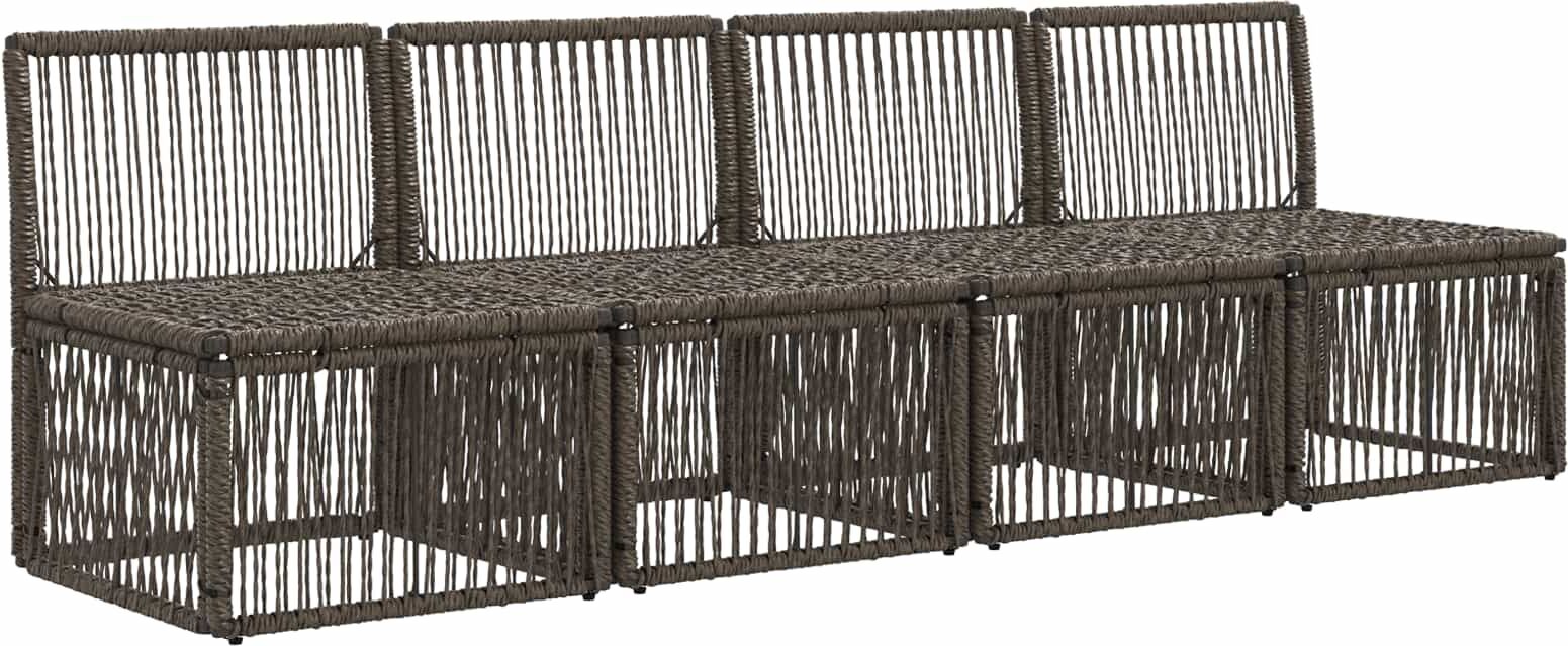 vidaXL Canapé 4 places 4 pc 4-Nombre de places Gris polyrotin