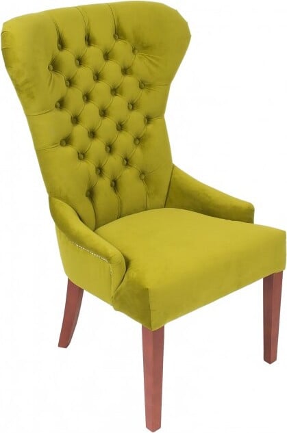Klassieke Chesterfield fauteuil in groen textiel voor volwassenen