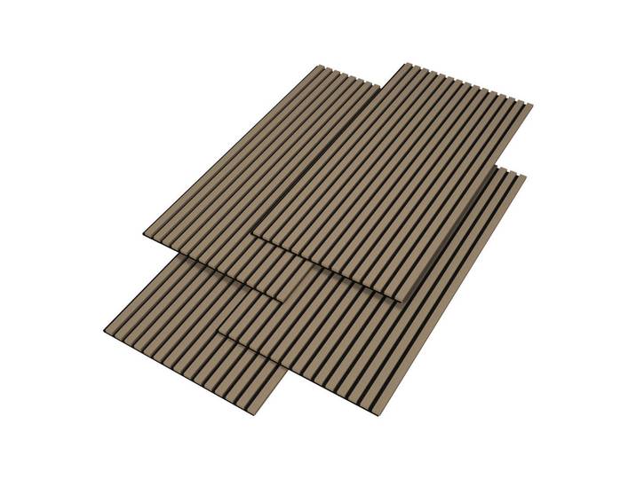 Neu.holz Akustik Wandpaneel-Set Vang 4-Tlg. Iii., Walnussfarben, Holzwerkstoff, Kunststoff, 60x120x2.1 cm, Wandverkleidung, Akustikpaneele