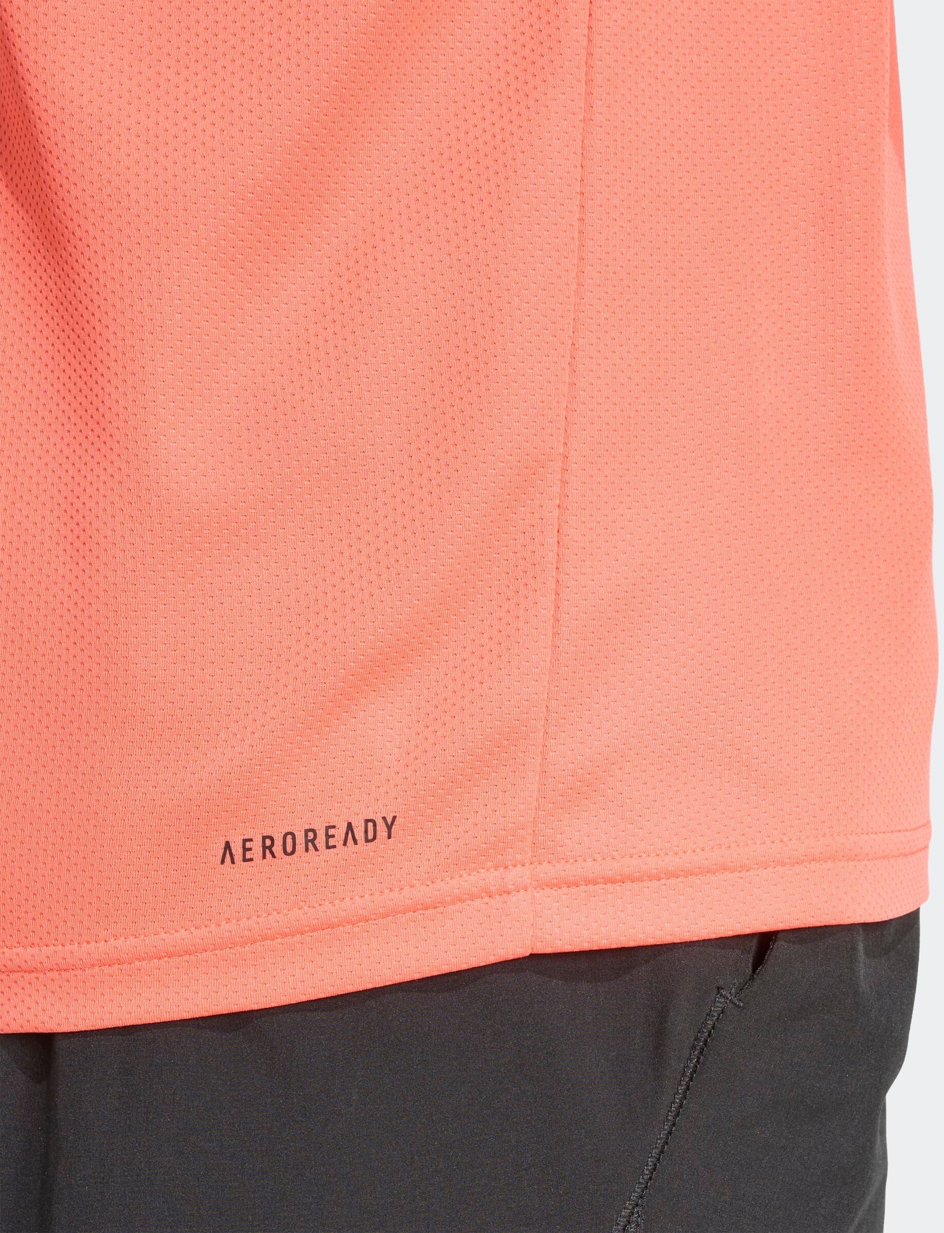 T-Shirt ADIDAS PERFORMANCE "TRAIN ESSENTIALS 3-STREIFEN TRAINING", Herren, Gr. S, rosa (easy coral, schwarz), Obermaterial: 100% Polyester, normal, Shirts T-Shirt easy coral, schwarz S