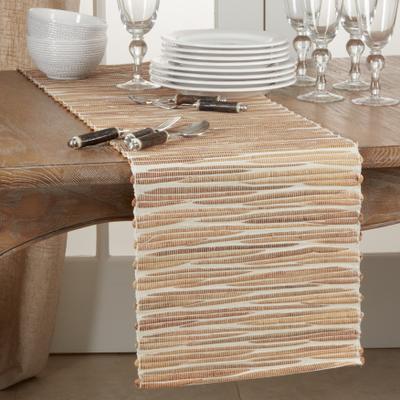 Saro Lifestyle Long Table Runner With Water Hyacinth Design