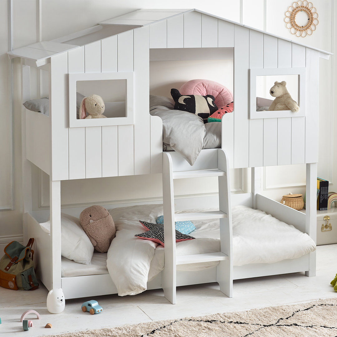 Harriet Bee Gundrath Single (3') Bunk Bed White UK Single - DE 90 x 190 cm