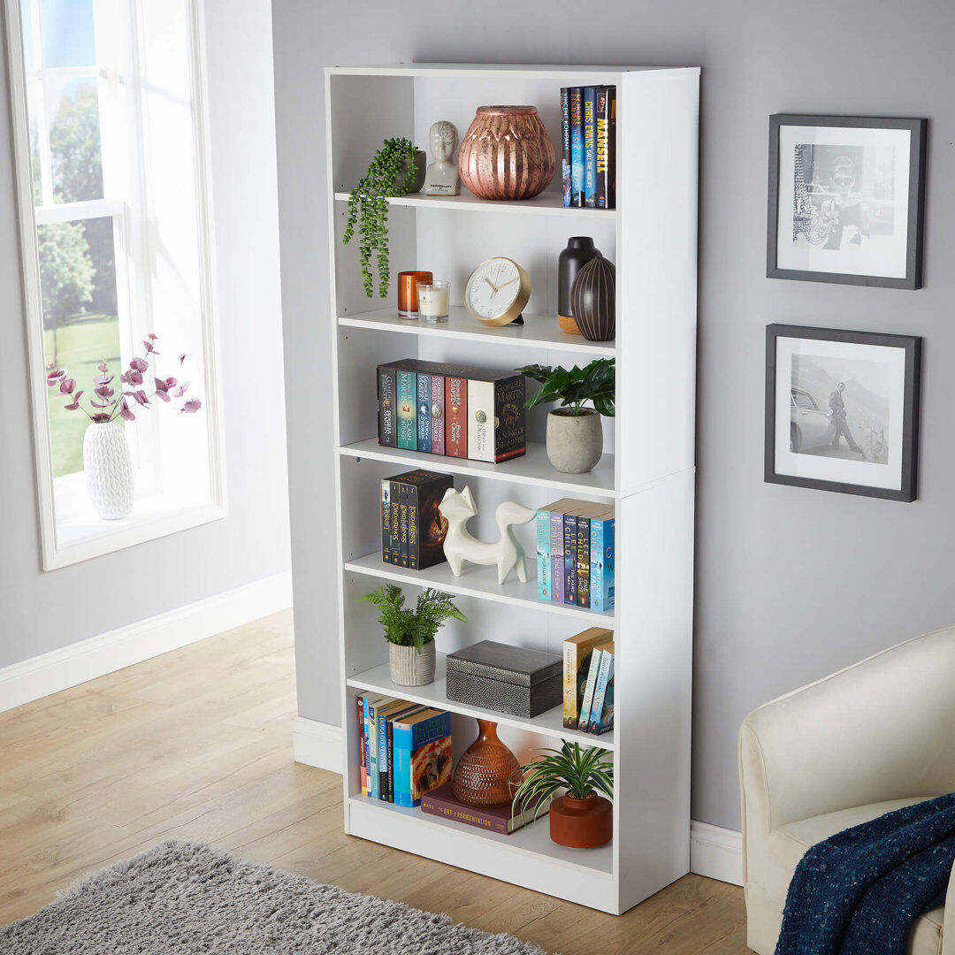 17 Stories Sarahya 180 cm H x 78 cm W Bookcase White 180cm H X 78cm W X 29cm D