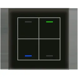 MDT BE-GTL4TS.01S KNX Glastaster II, Schalter + Taster, Schwarz