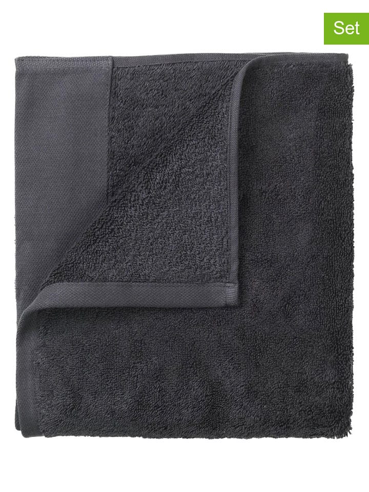 Blomus 2er-Set: Gästehandtücher "Riva" in Grau - (L)50 x (B)30 cm - onesize
