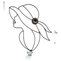 DanDiBo Wandteelichthalter Metall Schwarz 50 cm Dame Wandkerzenhalter 96324 Teelichthalter Wand Teelicht Wandleuchter