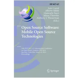 Open Source Software: Mobile Open Source Technologies, Fachbücher von Giancarlo Succi, Alberto Sillitti, Luis Corral, Jelena Vlasenko, Anthony I. Wasserman