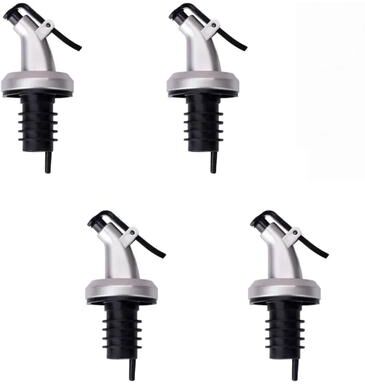 Inspire Select PourMaster Leak Proof Bottle Spout Cap Universal Olive Oil, Wine & Sauce Dispenser Pourer Stopper 4 Pcs