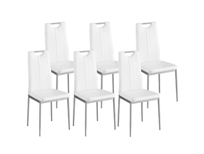 Esszimmerstuhl Leder IVO 6er Set weiss