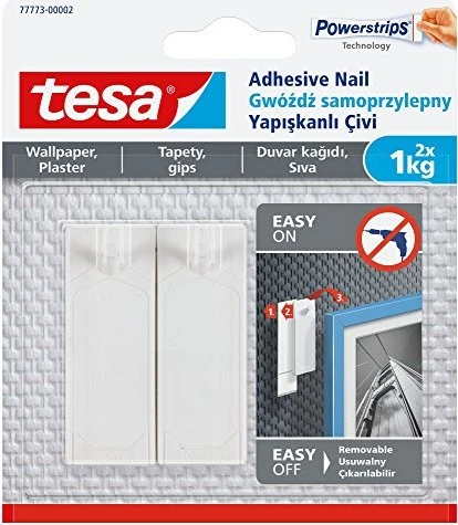 tesa Powerstrips Klebenagel für Tapeten und Putz, 1,0 kg