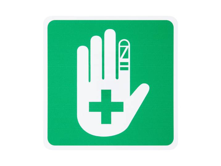 Schild Erste Hilfe Hand 15 × 15 cm