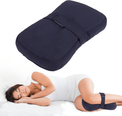 Inspire Picks Ergonomic Knee Pillow For Side Sleepers Joint And Sciatic Relief Support Cushion navy Blue