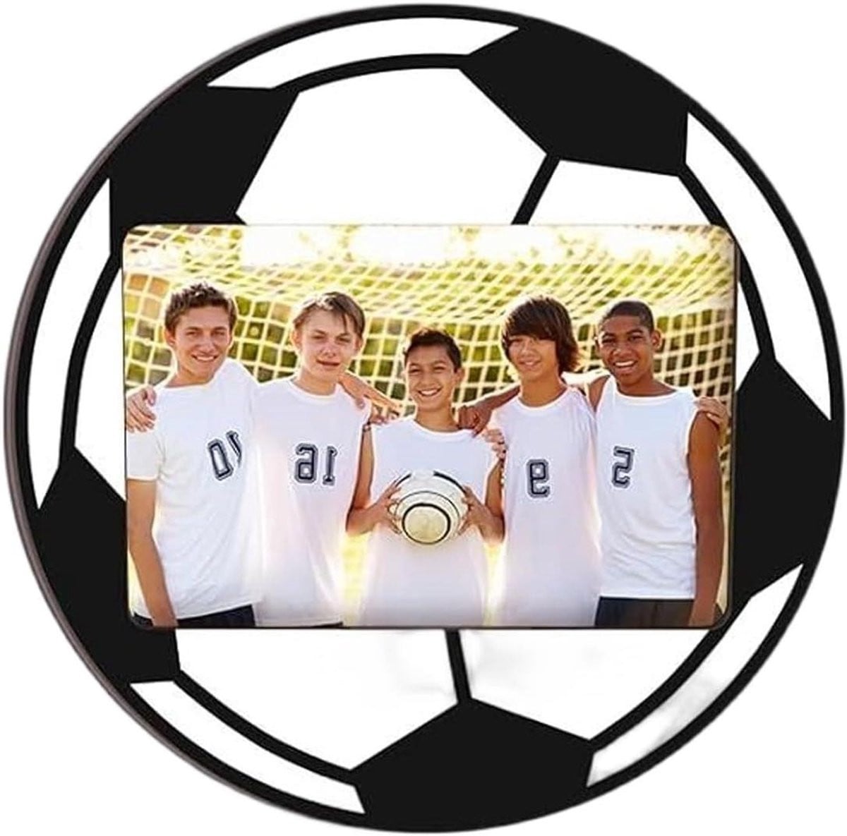 Houten Fotolijst met Voetbal Thema voor Ronde Decoratie, 20 cm