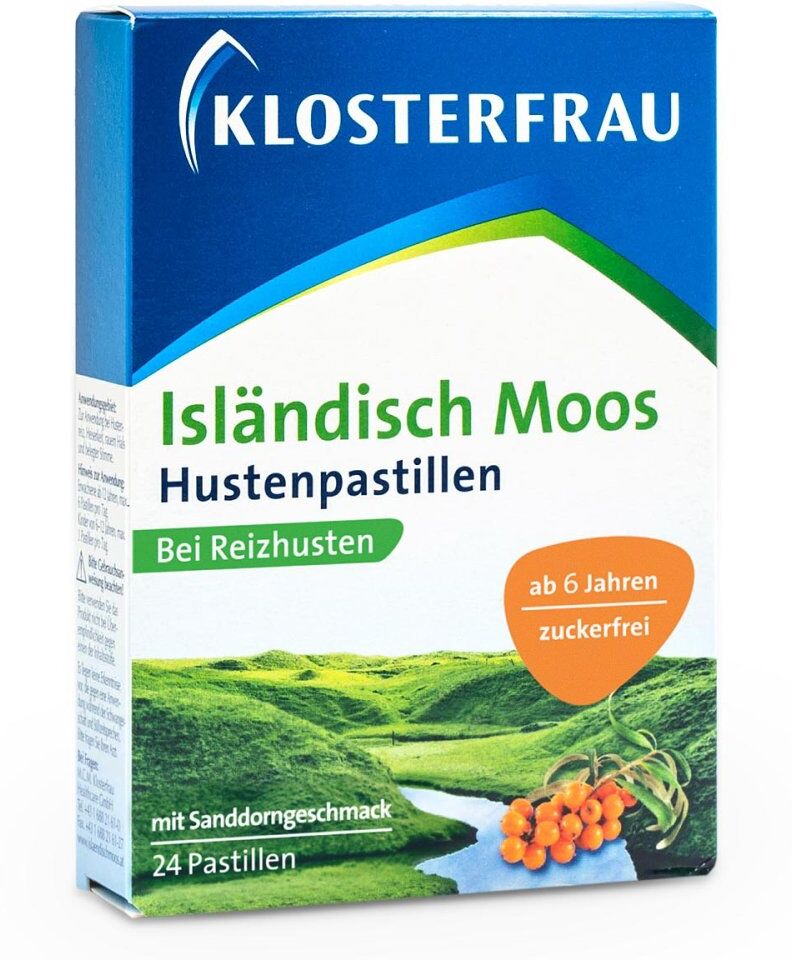 KLOSTERFRAU Isländisch Moos Hustenpastillen Sanddorn 24stk