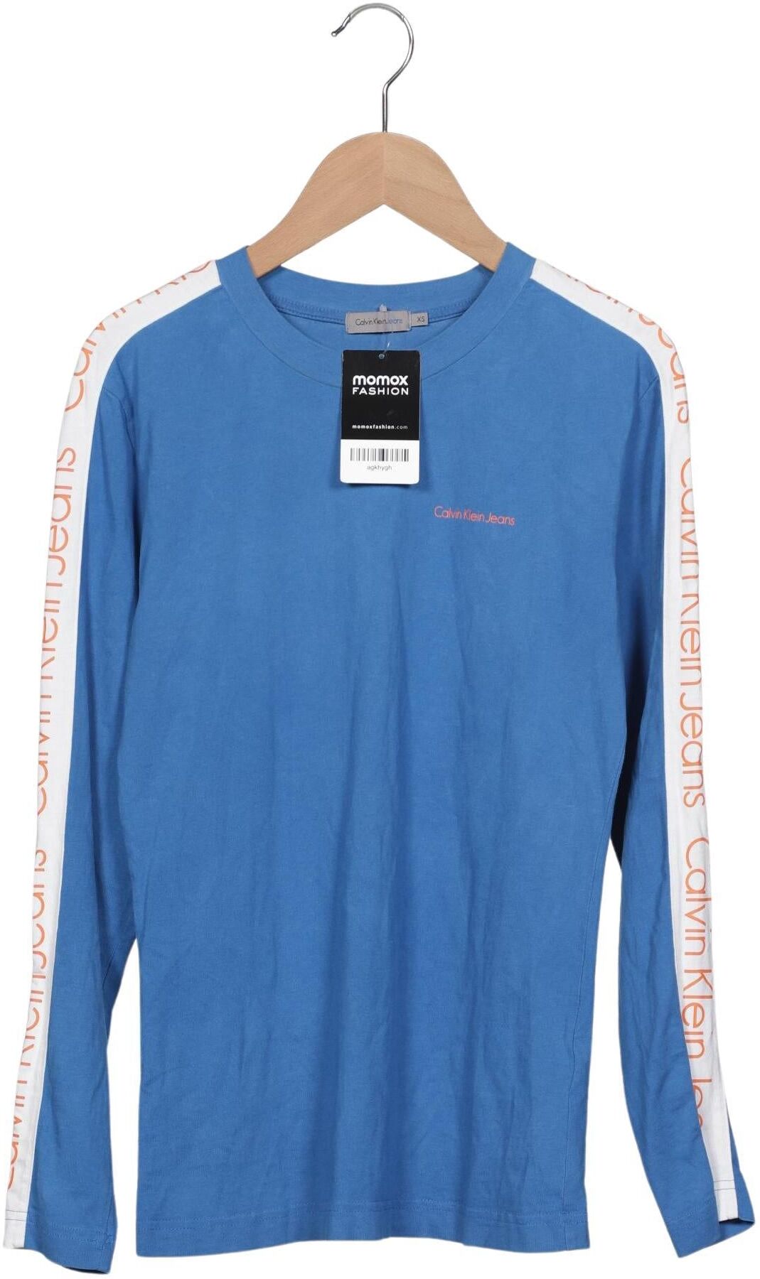 Calvin Klein Jeans Damen Langarmshirt, Blau, Gr. XS, Baumwolle - Second Hand