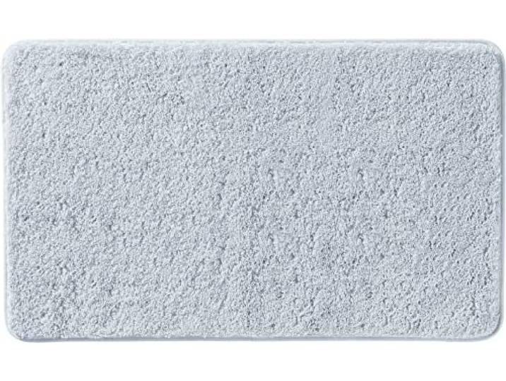 Erwin Müller Badematte, Badteppich, Badvorleger Rhodos Uni rutschhemmend Silber Größe 60x100 cm - ultraweich, extrem saugfähig, flusenarm