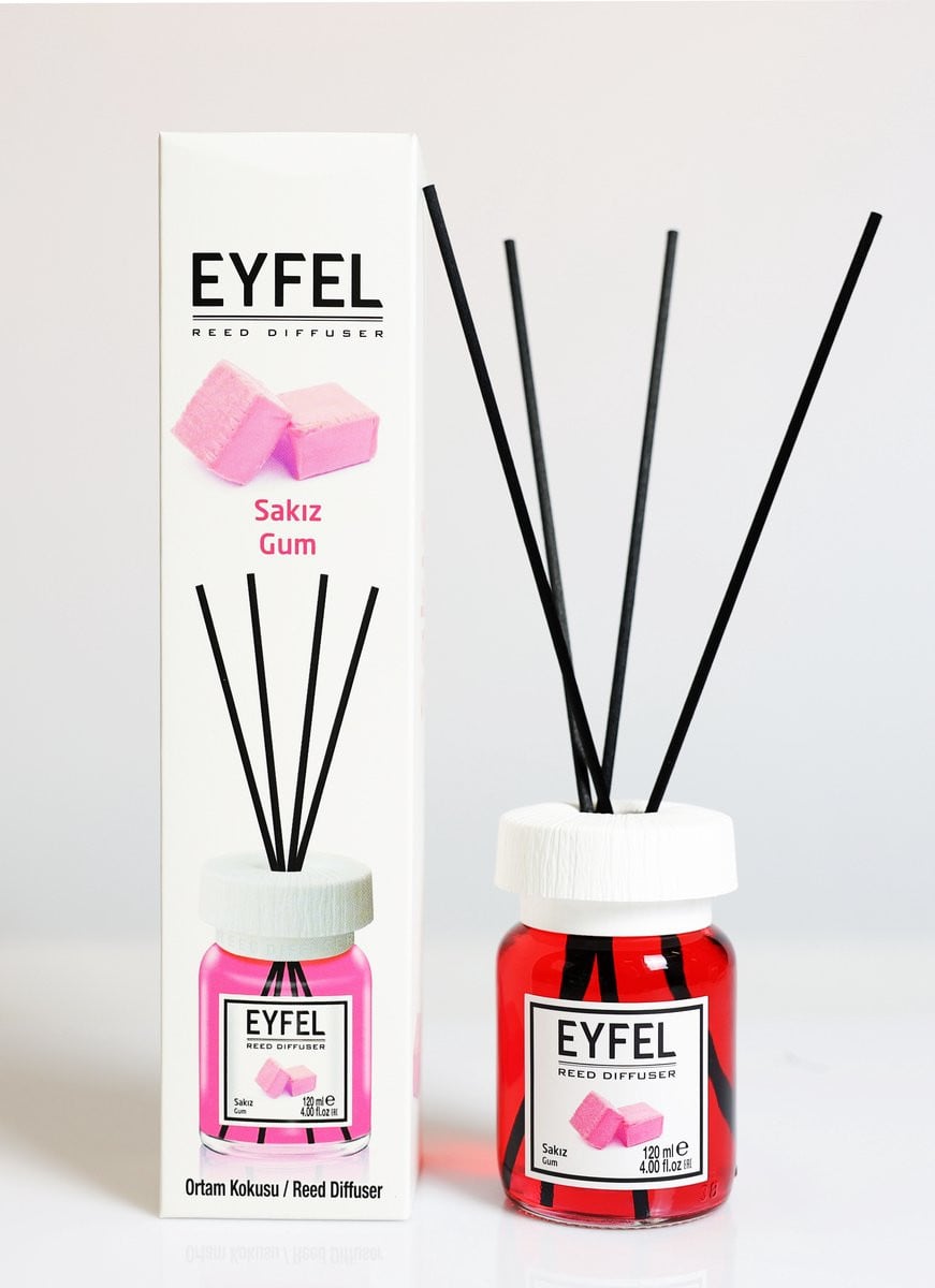 EYFEL Reed Diffuser met geurstokjes - Huisparfum Gum - 120 ml