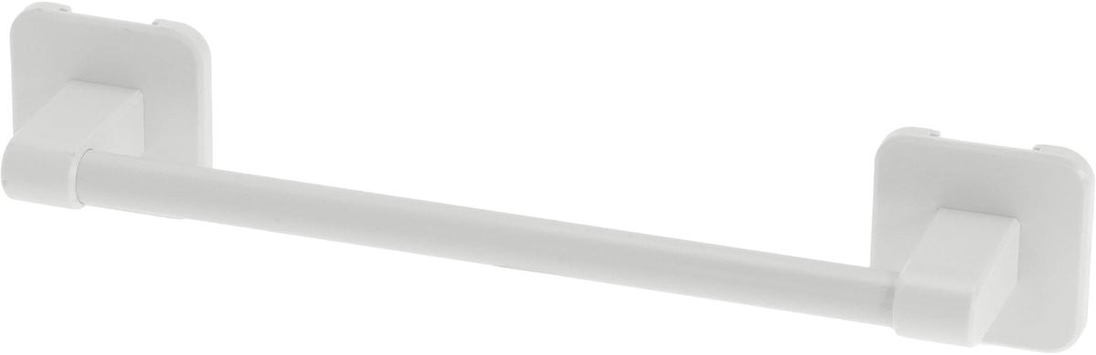 Dailygoods Dubbele Handdoekhouder Wit Aluminium - 40 cm - Zelfklevend