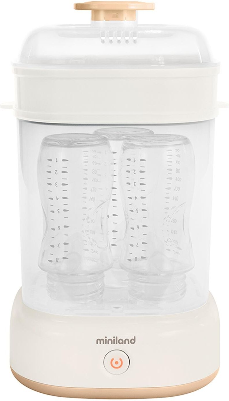Miniland Esterilizador Steamy con capacidad de hasta 5 biberones.  (20 X 36 X 20 Cm) Beige niño