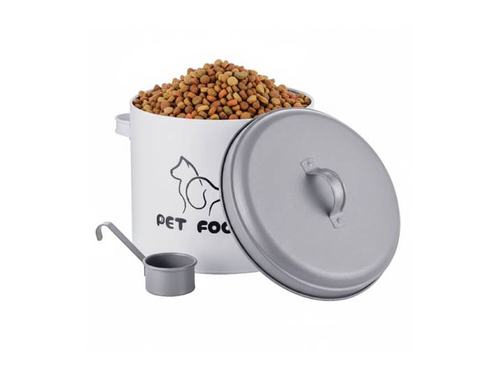 Relaxdays Futterbox Metall mit Löffel
