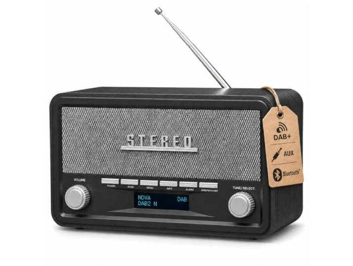 Denver DAB Radio - Retro Radio - Bluetooth - DAB+/ FM - Dimbaar - Batterijen & Netstroom - DAB18DG