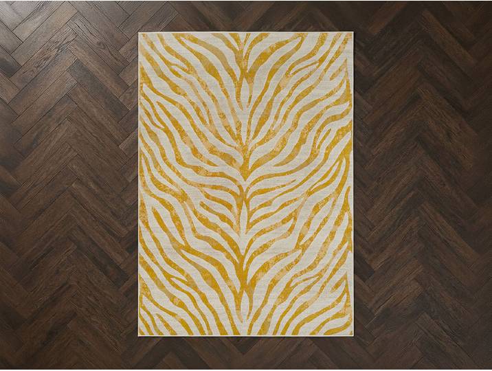 Tapis poils ras ZORA motif zèbre