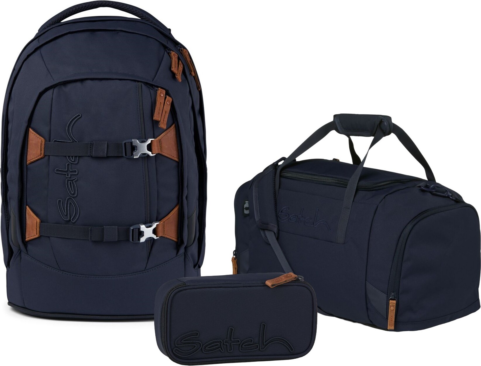 Satch Schulrucksack-Set PACK Nordic Blue, Mäppchen + Sporttasche
