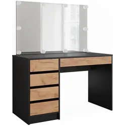 Vicco, Schminktisch, Sherry mit Spiegel & LED-Beleuchtung (120 x 55 x 75 cm)