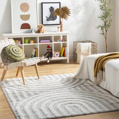 Livabliss Rodos Mod Neutral Rainbow Plush Area Rug