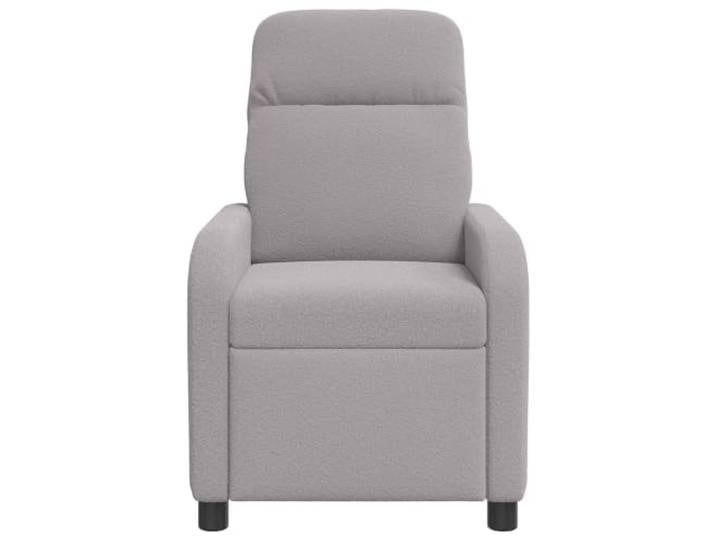 Recliner Sessel Hellgrau Bouclé mit verstellbarer Rückenlehne 115-160 Grad Bouclé-Gewebe, Schaum- und Faserfüllung, 115°-160° verstellbar, modernes Design, pflegeleicht
