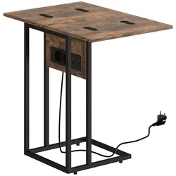 BEISTELLTISCH MDF Metall Rustikal-Braun
