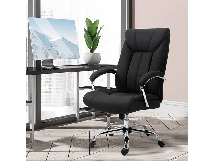 Vinsetto Chaise Bureau Ergonomique Réglable Dossier Haut Noir