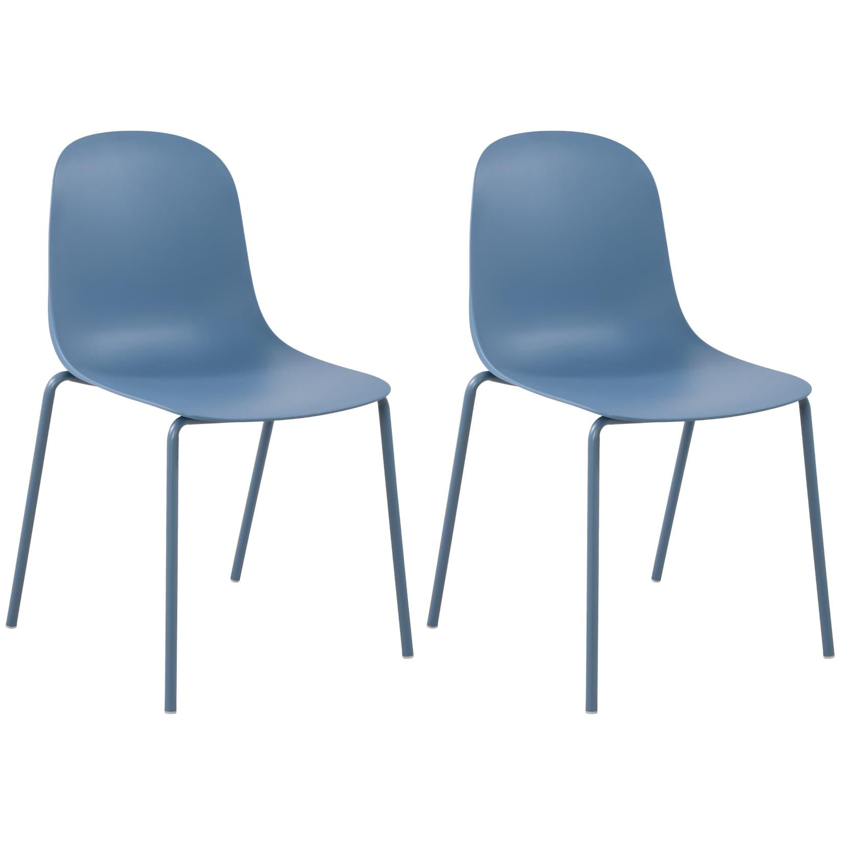 CLP 2er Set Stuhl Hardin - Farbe: blau