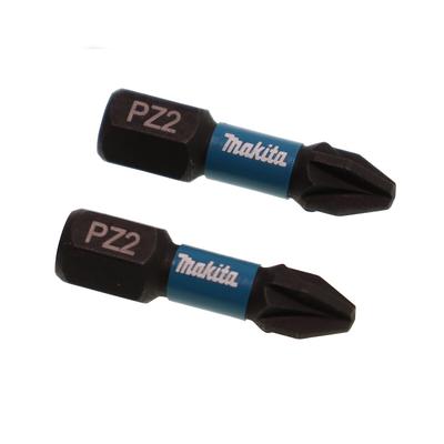 Makita B-63644 PZ2 Bit 2x25 Impact Black | 2 Stück | S2-Spezialstahl