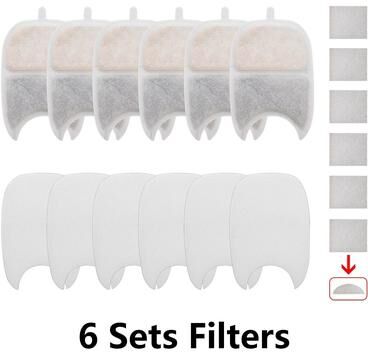 Uplift Picks Pet Water Dispenser Replacement Filters For Cat Drinking Fountain Fresh Water Care 6 Pcs