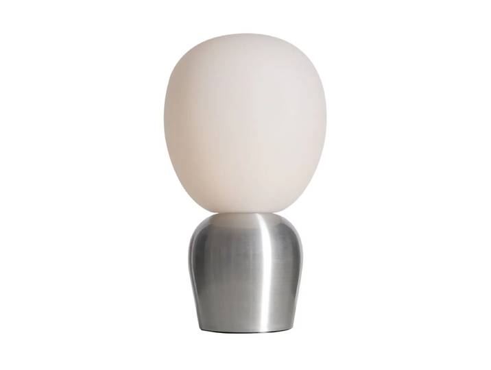 Belid Buddy Tischleuchte Opalglas Geschliffenes Aluminium