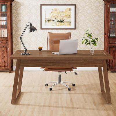 Bluebell 55 Inches Mid-Century Modern Wooden Computer Desk with Drawer